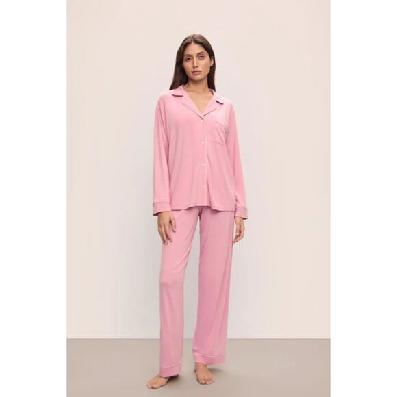 EBERJEY Gisele Long PJ Set Medium Pink Pajamas TENCEL Modal NWT - Picture 1 of 13